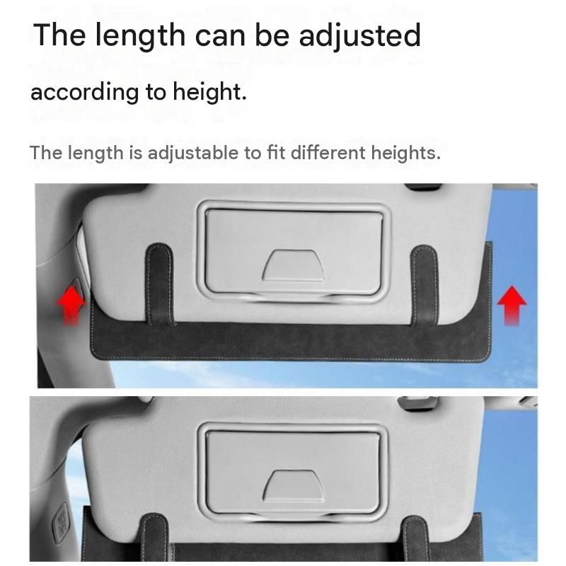 Dark gray Car Sun Visor Extension Panel 38cm x 11.8cm - Glare Reduction, Easy Clip-On Installation, Universal Fit for Cars and SUVs