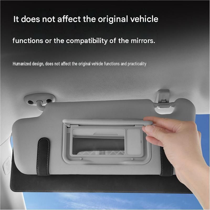 Whitish-gray Car Sun Visor Extension Panel 38cm x 11.8cm - Glare Reduction, Easy Clip-On Installation, Universal Fit for Cars and SUVs