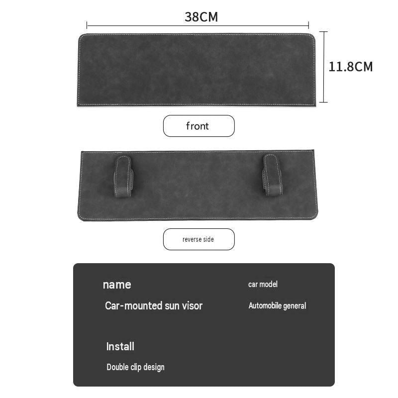 Beige Car Sun Visor Extension Panel 38cm x 11.8cm - Glare Reduction, Easy Clip-On Installation, Universal Fit for Cars and SUVs