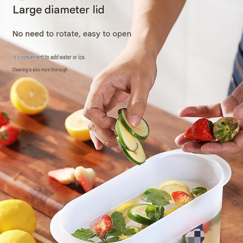 White 3.5L Large Capacity Refrigerator-Friendly Drink Dispenser with Leakproof Tap - BPA-Free Plastic Cold Beverage Jug for Fruit Infused Water, Iced Tea and Party Serving