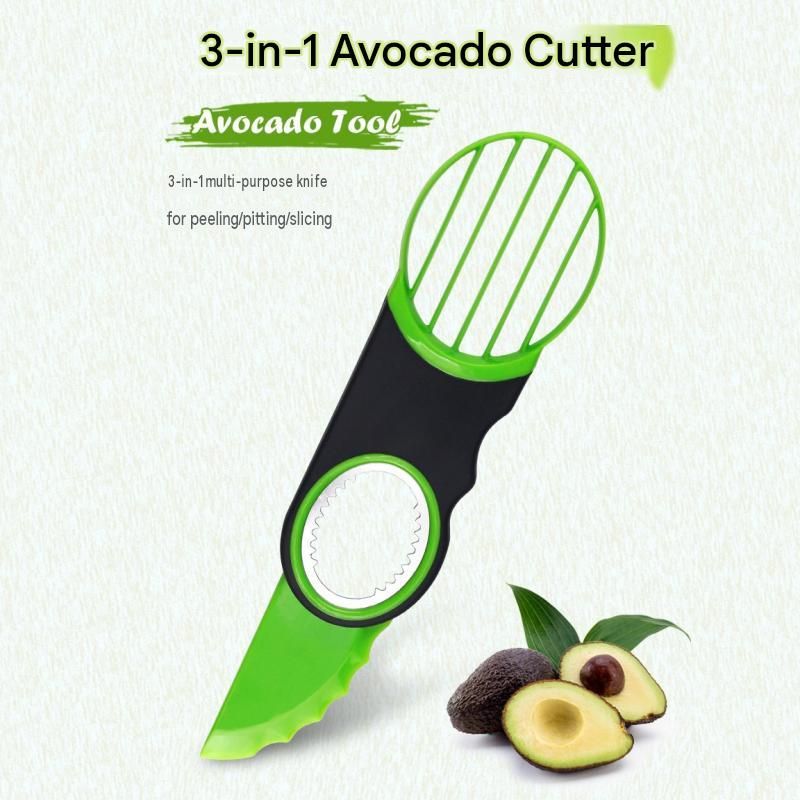 3 in 1 Avocado Slicer and Pitter - ABS Fruit Cutter for Cutting, Pitting and Slicing Avocado and Kiwifruit, Multi Purpose Kitchen Prep Tool