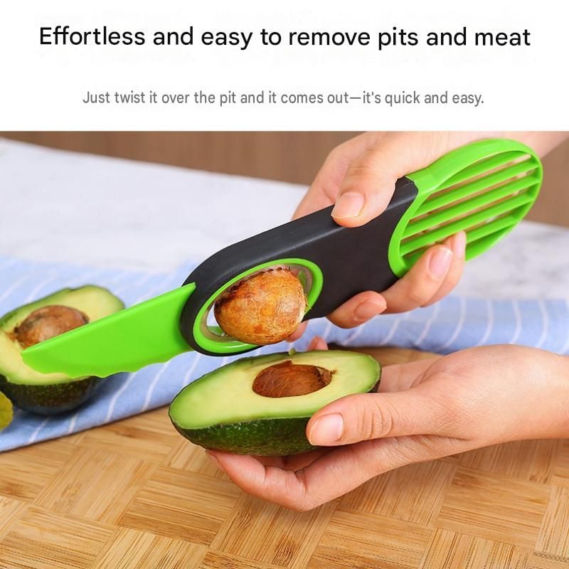 3 in 1 Avocado Slicer and Pitter - ABS Fruit Cutter for Cutting, Pitting and Slicing Avocado and Kiwifruit, Multi Purpose Kitchen Prep Tool