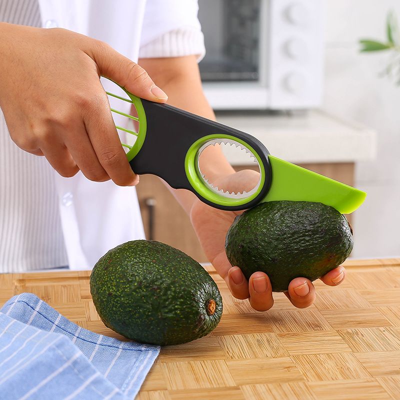 3 in 1 Avocado Slicer and Pitter - ABS Fruit Cutter for Cutting, Pitting and Slicing Avocado and Kiwifruit, Multi Purpose Kitchen Prep Tool