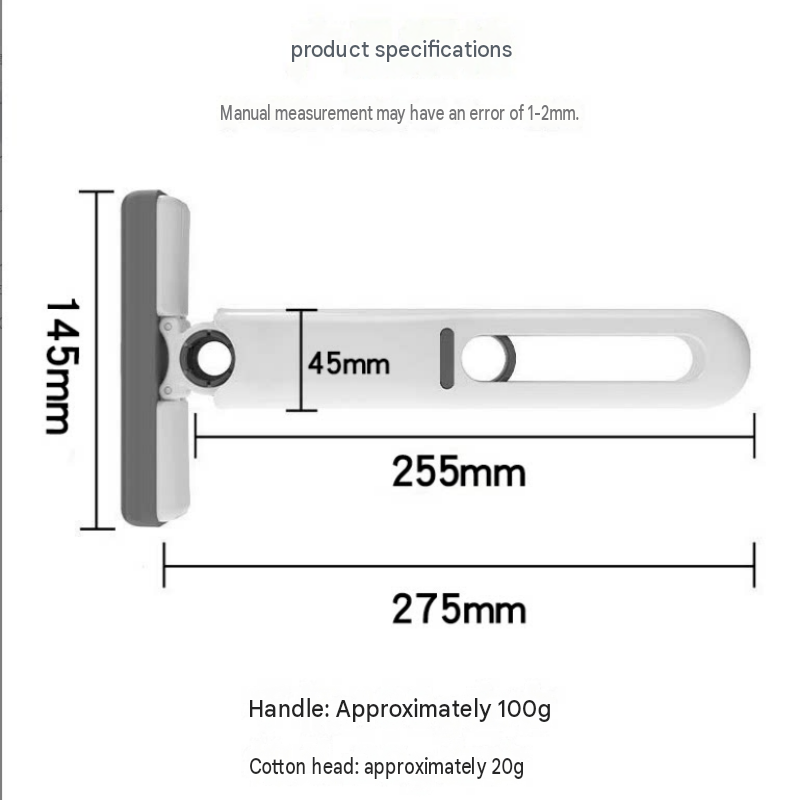 Mini Handheld Foldable Mop WIth ABS Handle and 1 Sponge Head- Hand-Free Squeeze Design -   Compact Desktop Cleaner for Kitchen and Bathroom