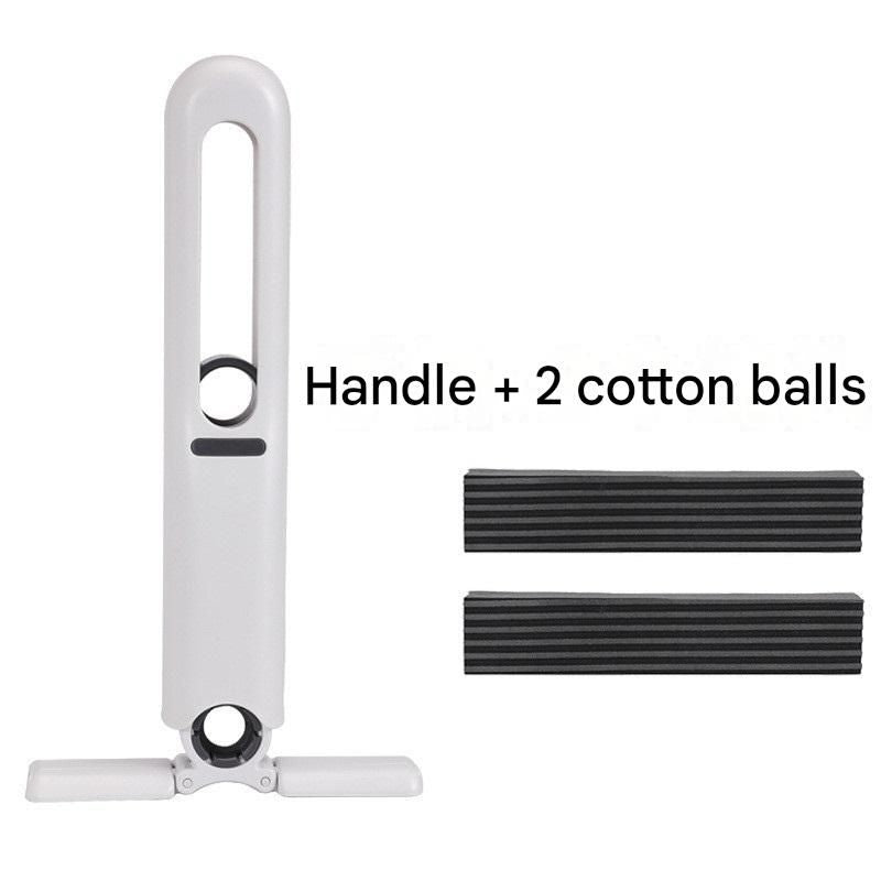 Mini Handheld Foldable Mop WIth ABS Handle and 2 Sponge Head- Hand-Free Squeeze Design -   Compact Desktop Cleaner for Kitchen and Bathroom