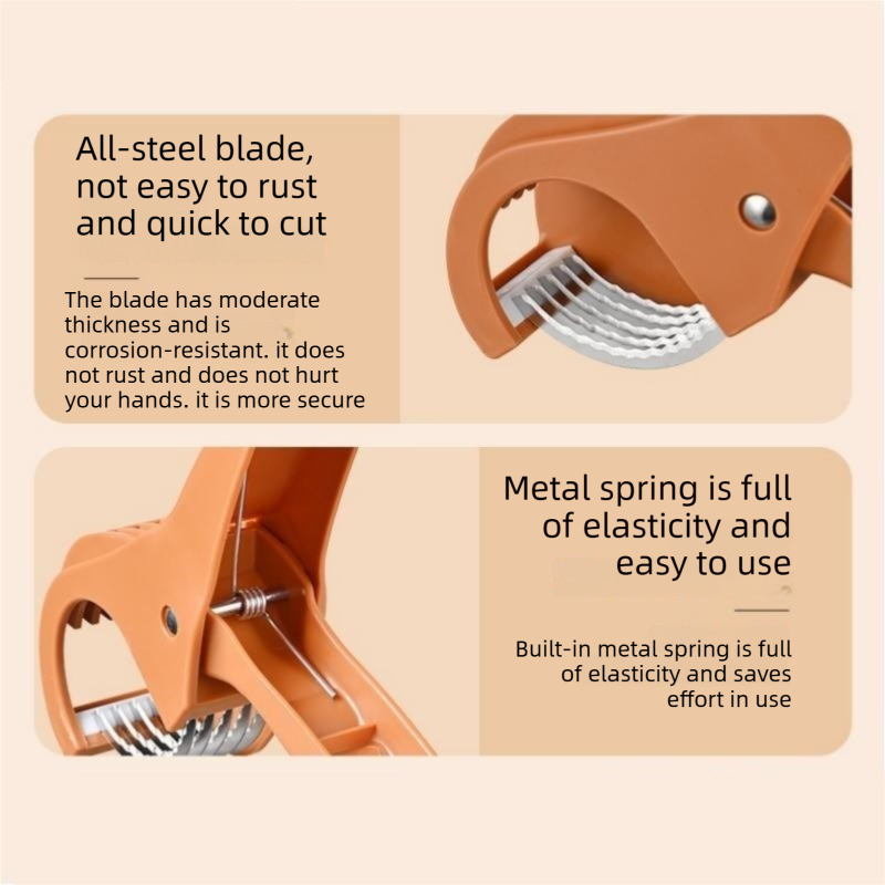 Green Multifunctional Fruit and Vegetable Slicer - Stainless Steel Blades, ABS Handle - One-Press Uniform Slicing for Banana, Cucumber, Ham, Kitchen Prep Tool with Hanging Hook