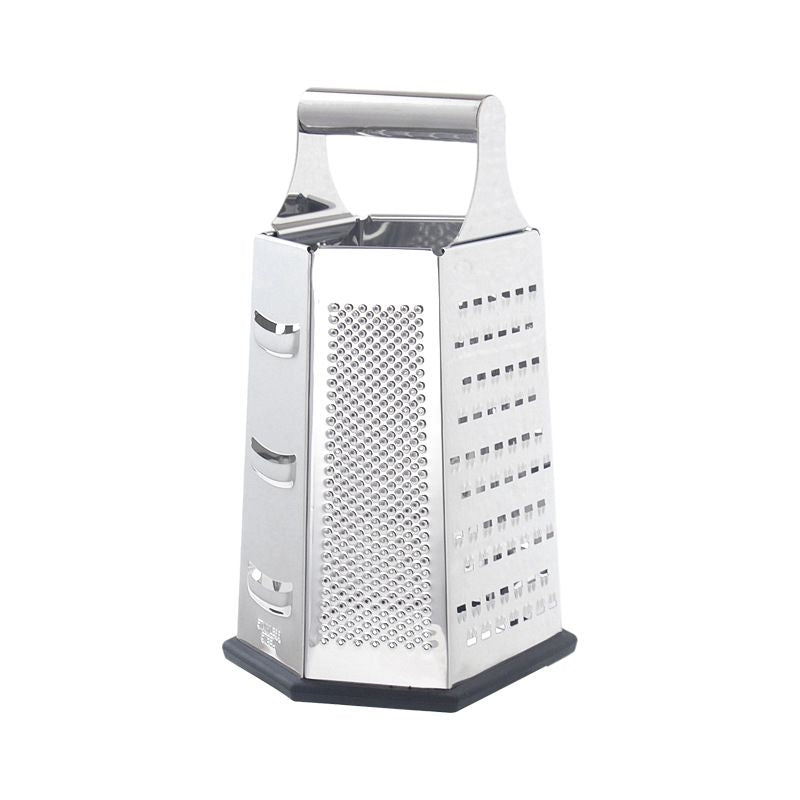 Multifunctional Six-Sided Box Vertical grater - Hollow tubular handle - Stainless Steel Kitchen Tool with Non-Slip Base  for Vegetables, Cheese, and Potatoes