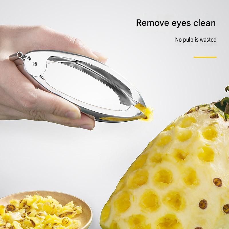 2 pcs  Stainless Steel Pineapple Eye Remover - Multi Purpose Fruit and Vegetable Corer - Sharp V Shape Blade, Strawberry Huller, Tomato Stem Remover, Durable Kitchen Gadget