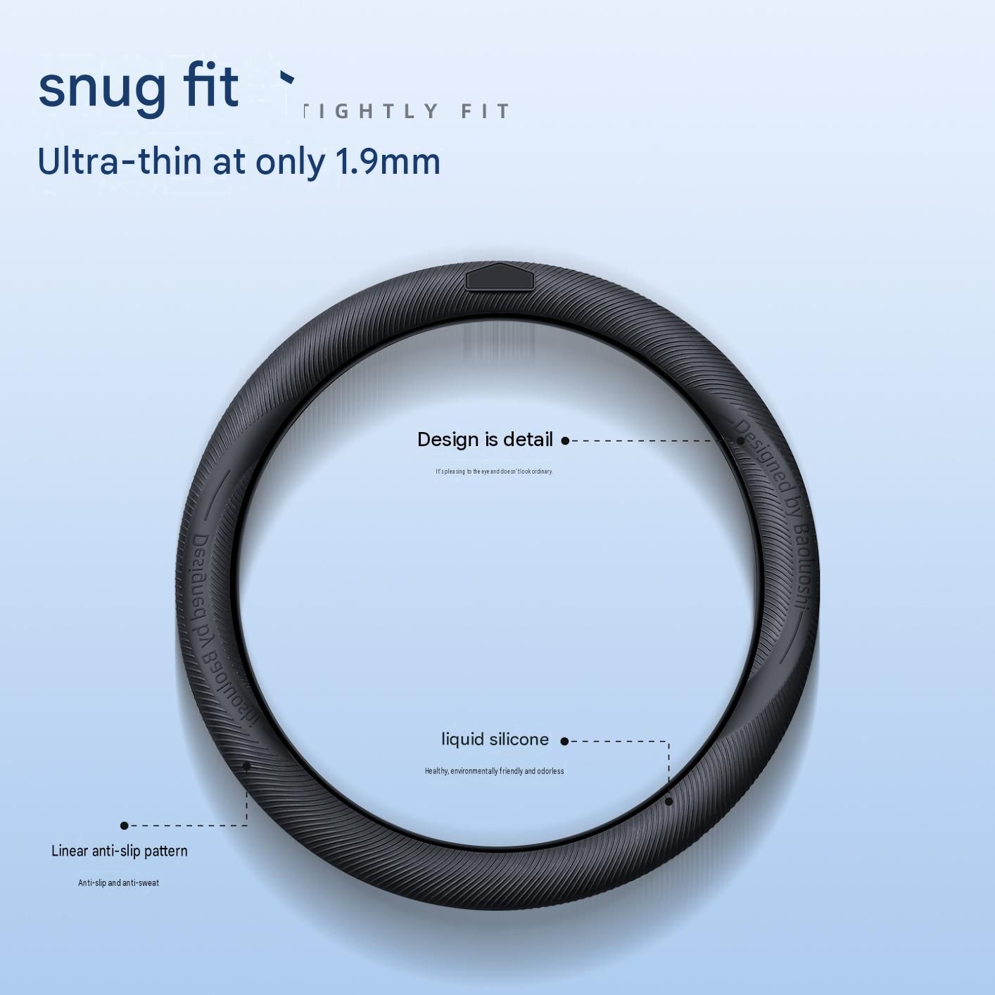 Apricot Liquid Silicone Steering Wheel Cover - Ultra-Thin Non-Slip Sweat-Resistant Car Wheel Protector For O Type And D Type Wheels