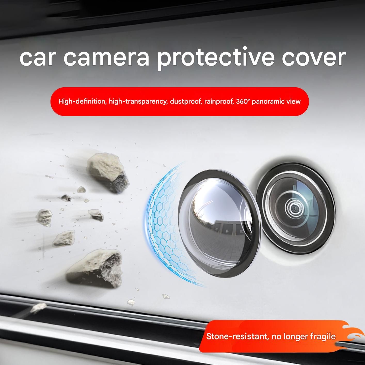 2 pair Car Camera Lens Protector Cover - ABS Material - Dustproof and Waterproof Shield for 360 Degree Reverse Imaging System - Scratch Resistant Protection for Vehicle Safety