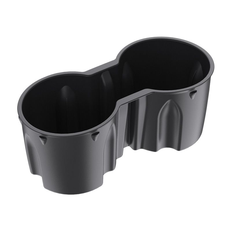 Black Car Cup Holder Insert - TPE Material, Non-Slip Dual Slot Stabiliser for Center Console, Easy Clean Car Accessory