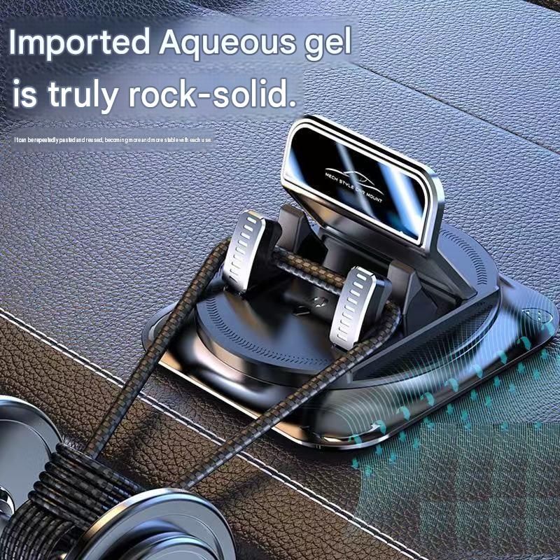 1-pack Black Dashboard Car Phone Holder Mount - 360 Degree Rotatable, Non-Slip Gel Base, One-Hand Operation, Universal Smartphone Support for Navigation and Daily Driving