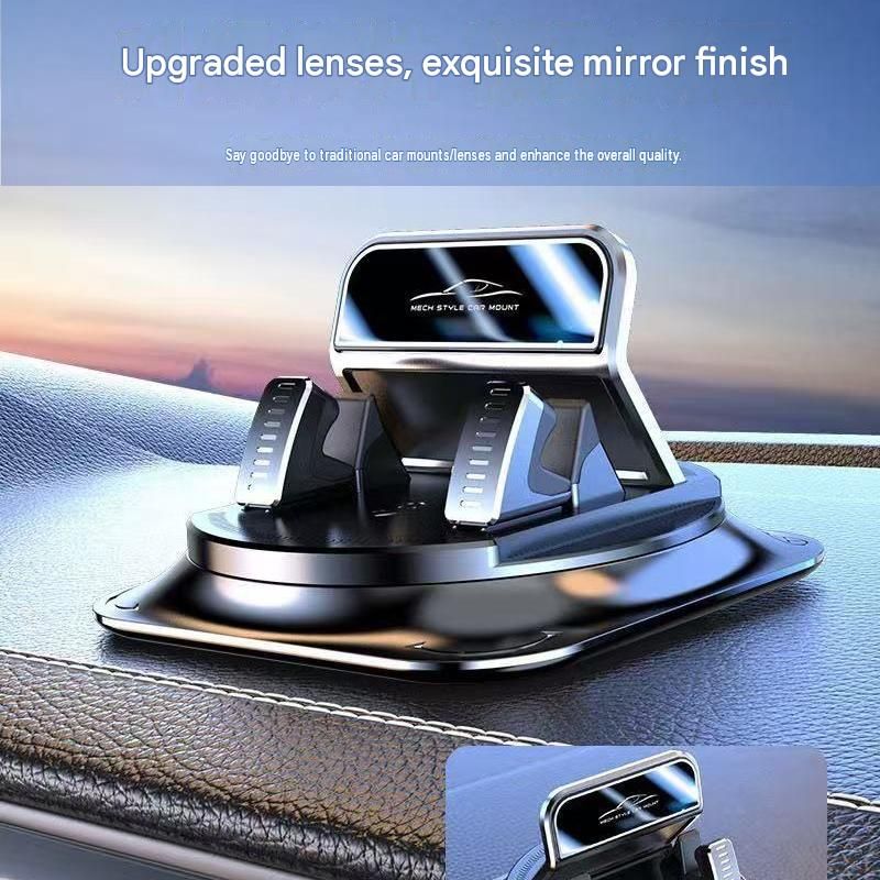1-pack Black Dashboard Car Phone Holder Mount - 360 Degree Rotatable, Non-Slip Gel Base, One-Hand Operation, Universal Smartphone Support for Navigation and Daily Driving