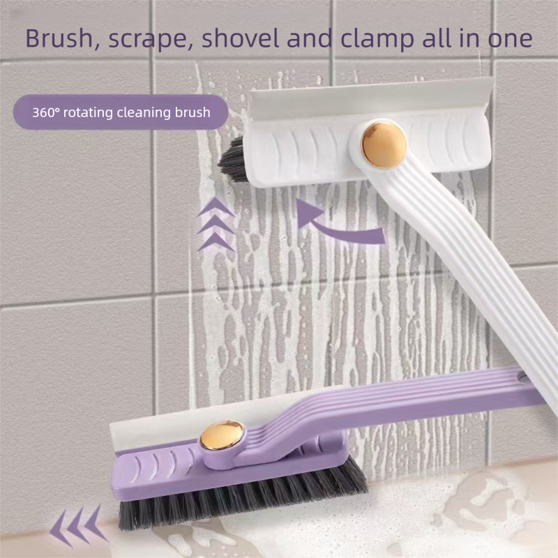 Purple Gap Cleaning Brush, 4 in 1 Rotating Scrub Tool with 360 Degree Swivel Head, Scraper and Hair Tweezers for Tile Grout, Kitchen, Bathroom