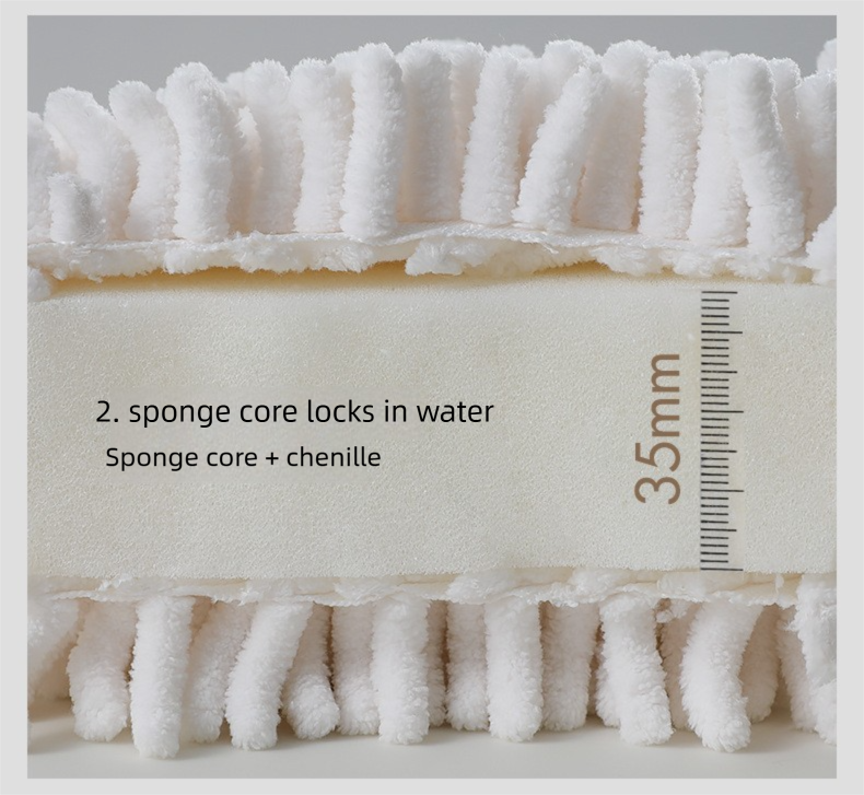 2 Pack Blue Hanging Hand Drying Ball, Chenille Towel with Sponge Core for Kitchen and Bathroom