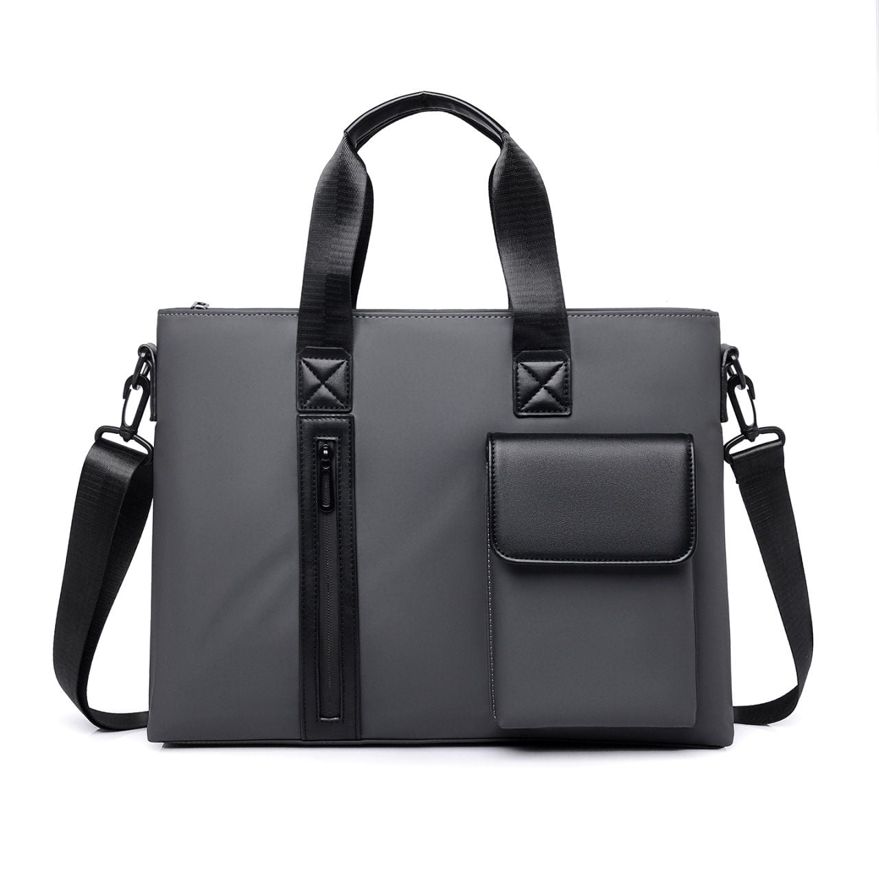 Black Men's Laptop Bag - Large Capacity Multi-Compartment Shoulder and Hand Carry Computer Bag for Office, University, Commuting and Business Travel