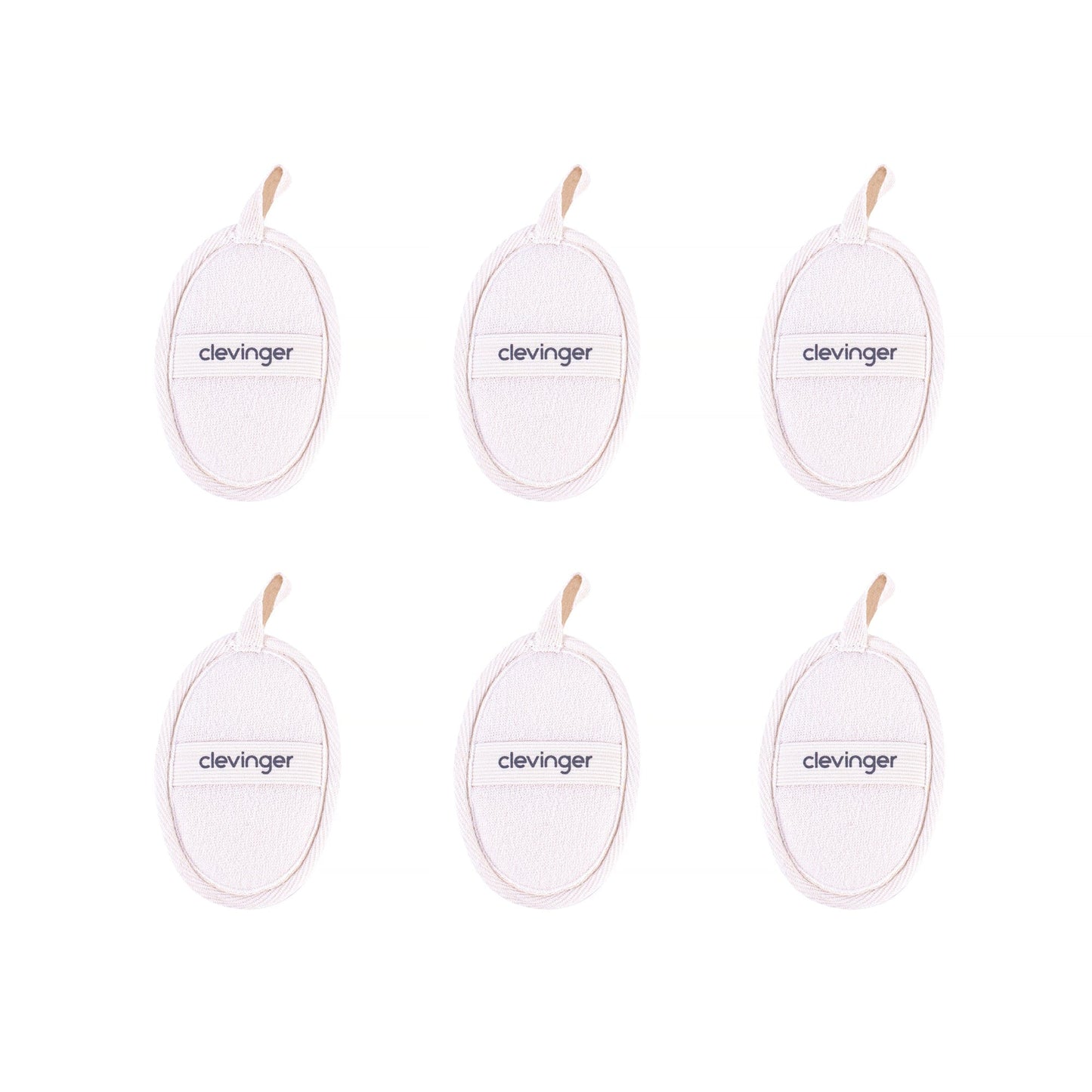 6 pcs Clevinger Eco Oval Facial Exfoliating Loofah – Biodegradable Skin Exfoliation Pads