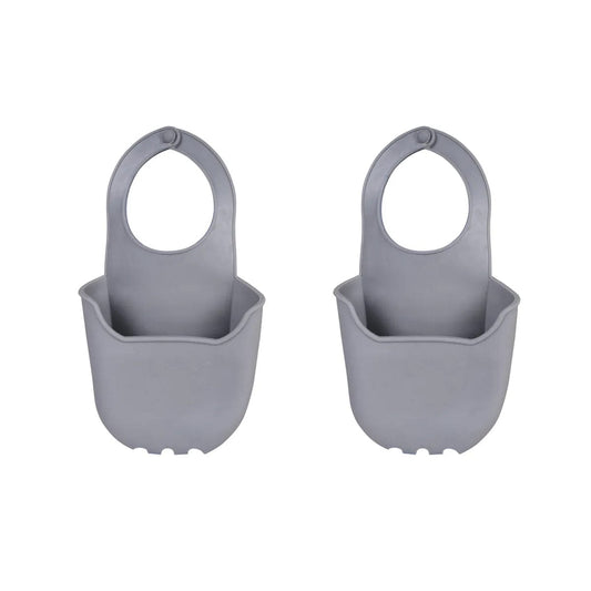 2 pcs Sink Caddy Silicone Sponge Rack – Adjustable Silicone Kitchen Sink Organizer