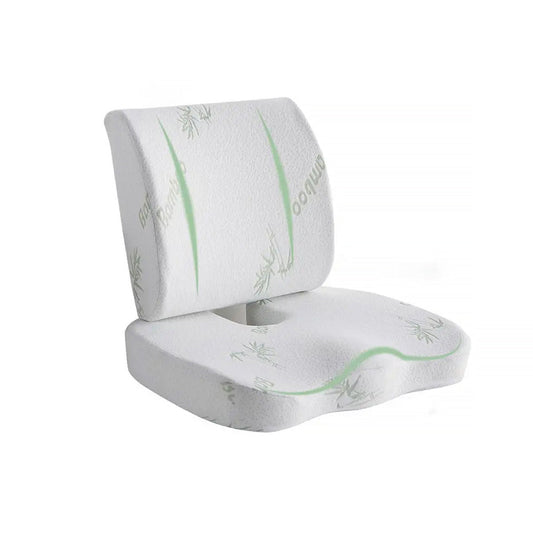 Memory Foam Lumbar Back Support Cushion Seat Set