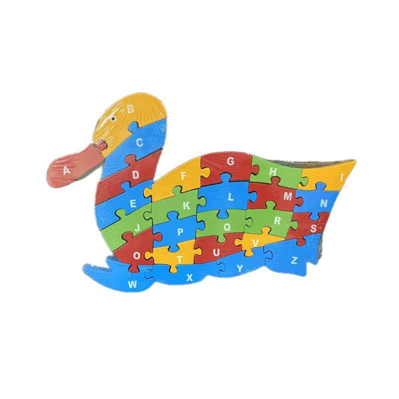 WOODEN ANIMAL PUZZLES ALPHABET AND NUMBER ASSORTED - Owl
