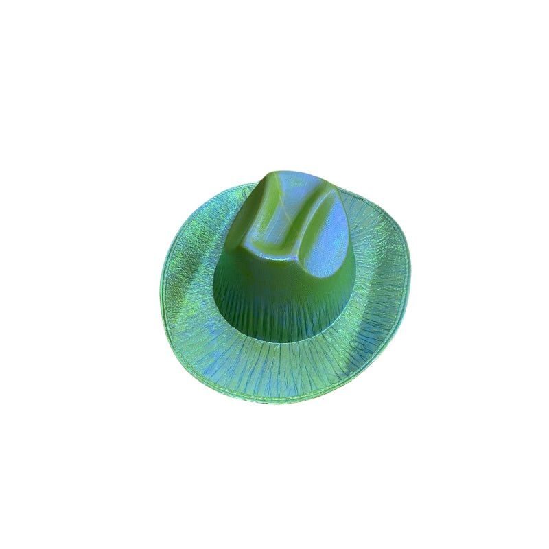 Holographic Cowboy Party Hat (Adult Size) - Yellow