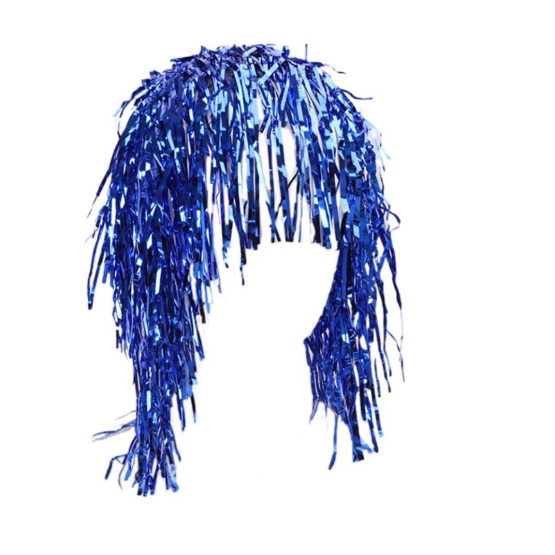 Party tinsel wig-assorted colour - Blue