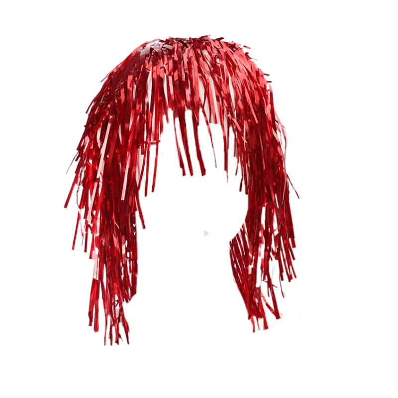 Party tinsel wig-assorted colour - Purple