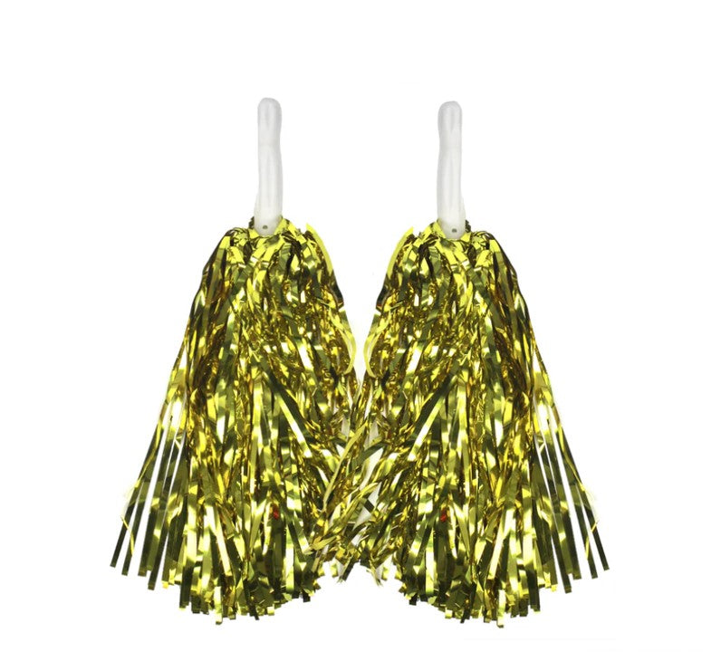 4 Sets/8pcs Metallic Team Girls' Cheerleading Dance Party Dress Pom Poms Pompoms - Blue