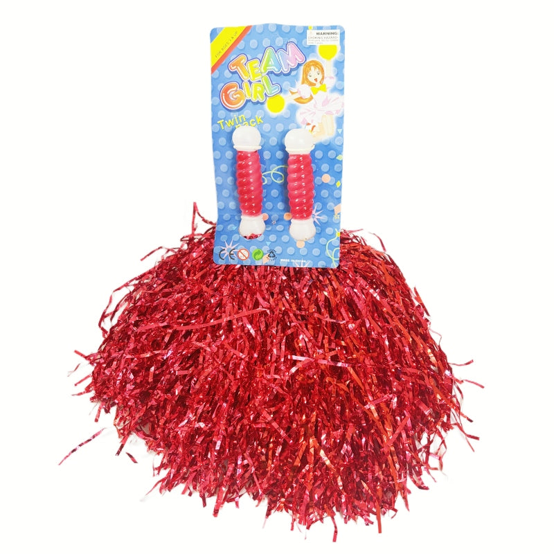 4 Sets/8pcs Metallic Team Girls' Cheerleading Dance Party Dress Pom Poms Pompoms - Pink