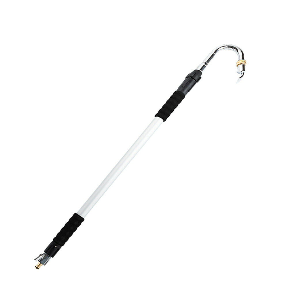 Stainless Steel Pressure Washer Gutter Cleaner Aluminium Alloy Water Fed Pole for Gutter Cleaning 180 Rotatable Nozzle Max 1.75m With Curved End