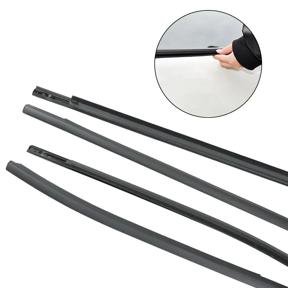 Outer Door Weather Window Rubber Seals Fit for Ford Ranger 2019-2023 Series Moulding Trim Strips Car Modification Accessories Black 4Pcs