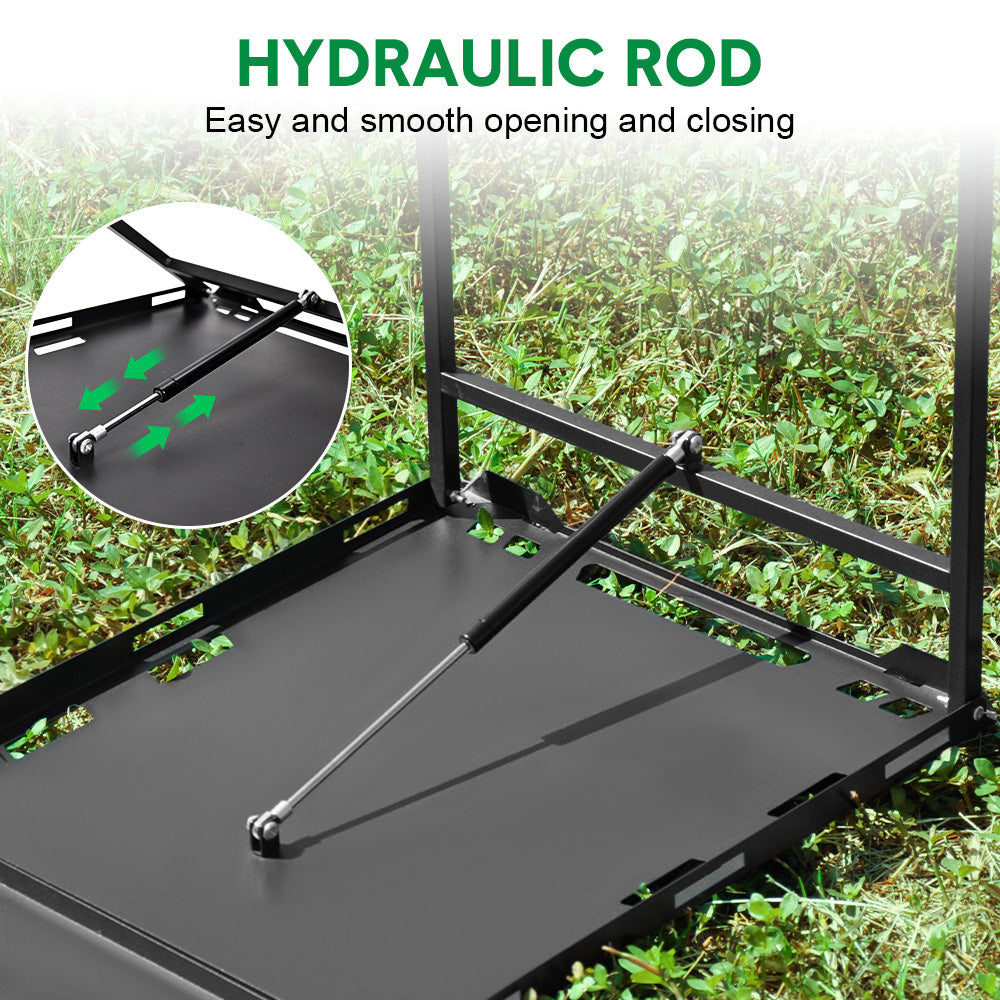 Pneumatic Folding Table Quick Open Sturdy Outdoor Tactical Camping Table Portable Multifunctional Picnic Table with Side Tactical Holes 104x48x50cm