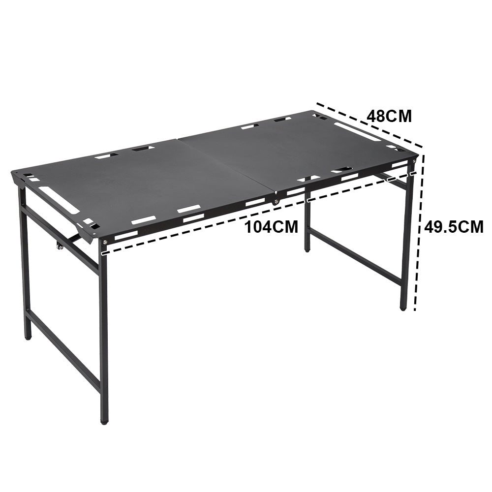 Pneumatic Folding Table Quick Open Sturdy Outdoor Tactical Camping Table Portable Multifunctional Picnic Table with Side Tactical Holes 104x48x50cm