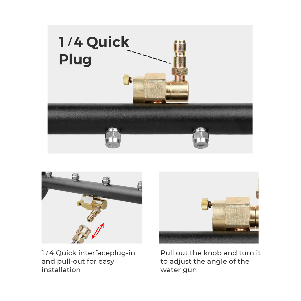 Alston Pressure Water Spray Car Undercarriage Cleaner Washer Max 4000PSI Chassis Washer Surface Cleaner 1/4 Quick Connector with Wands for Car Ground Cleaning