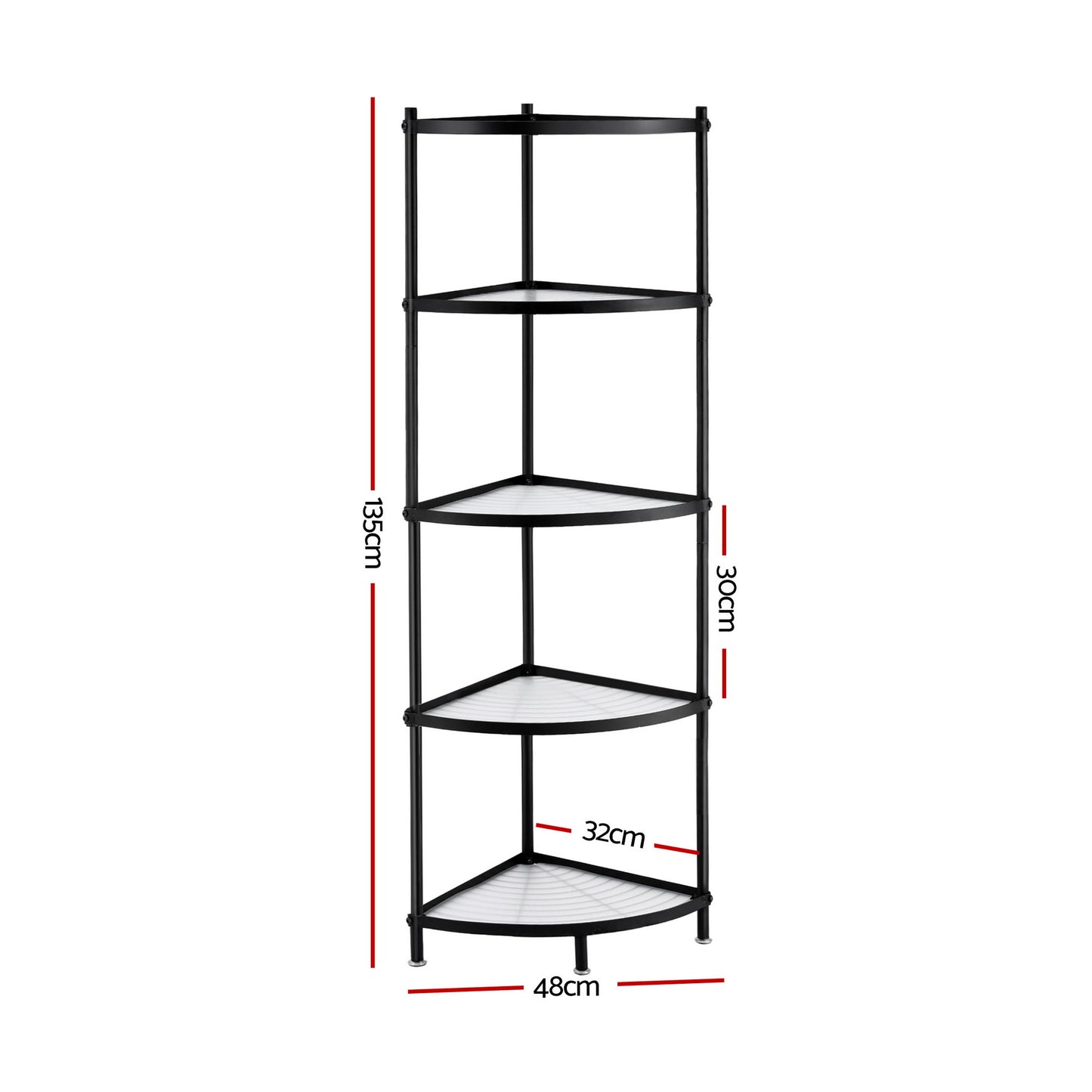 Artiss 5-Tier Kitchen Corner Shelf Rack Stand Microwave Metal Storage Shelves